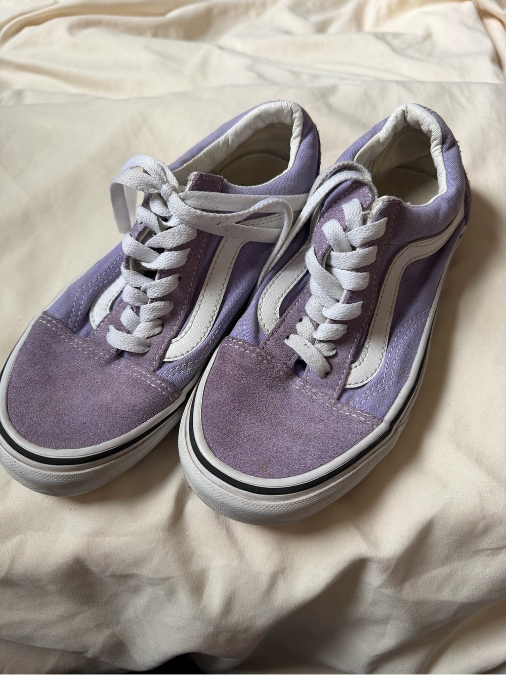 Vans Lavender and White Old Skool Sneakers